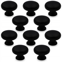 10x GAŁKA MEBLOWA CZARNA GAŁKA DO MEBLI GAŁKA DO SZAFKI KUCHENNEJ