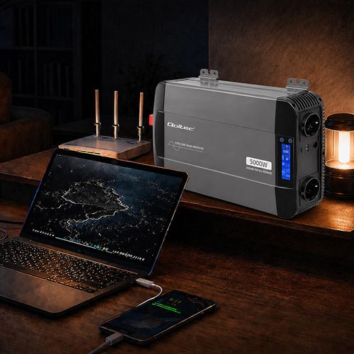 Qoltec przetwornica 12V/230V 2500W sinus na Arena.pl