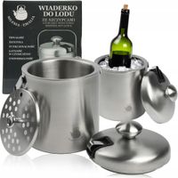 WIADERKO POJEMNIK DO LODU ZE STALI NIERDZEWNEJ NA KOSTKI I SZAMPANA 1,3L