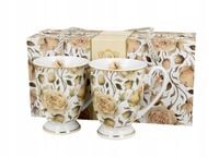 KOMPLET 2 KUBKÓW PORCEALNOWYCH Duo ENGLISH ROSES WHITE porcelana 320 ml