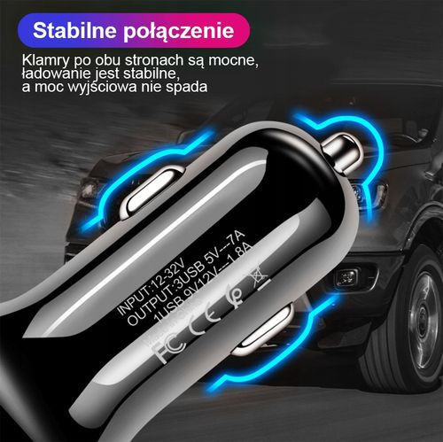SZYBKA SAMOCHODOWA ŁADOWARKA 3xUSB QUALCOMM QC 3.0 na Arena.pl
