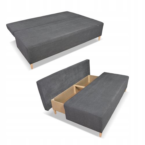 Kanapa sofa KIMO funkcja spania pojemnik Family Meble Anafi c szara sztruks na Arena.pl