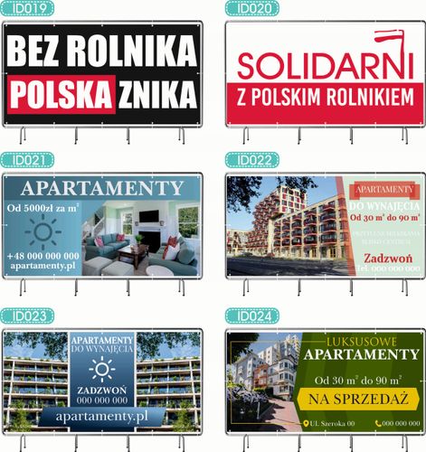 BANER REKLAMOWY 300x150cm projekt w cenie różne wzory ZIELONY ŁAD GŁÓD na Arena.pl