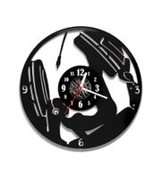 Zegar ścienny z płyty winylowej Dziewczyna w słuchawkach 4.2