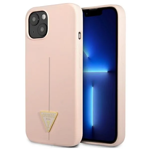 Etui Guess Silicone Triangle na iPhone 13 mini - różowe zdjęcie 1