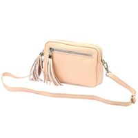 Damska listonoszka torebka Skórzana z brelokiem frędzlem i kieszeniami Luka