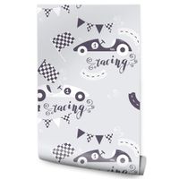 Tapeta Dziecięca Wyścigi Samochodowe AUTKA Napisy