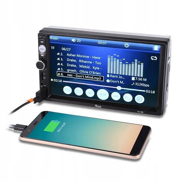 Radio samochodowe Bluetooth 2DIN + kamera cofania zdjęcie 4