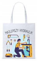 Dla Hydraulika Prezent Torba Eco Biała Shopper Z Nadrukiem Ze Zdjęciem