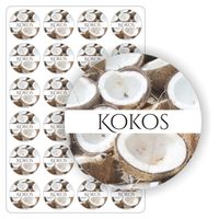 NAKLEJKI etykietki kokosowe kolorowe KOKOS słoiki świece olejki 24szt.