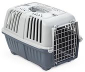 Transporter dla małych zwierząt Yarro Pratiko metalowe drzwi Niebieskoszary