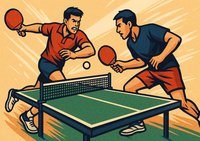 Opłatek na tort Ping Pong Tenis Stołowy Rakietki Format A4