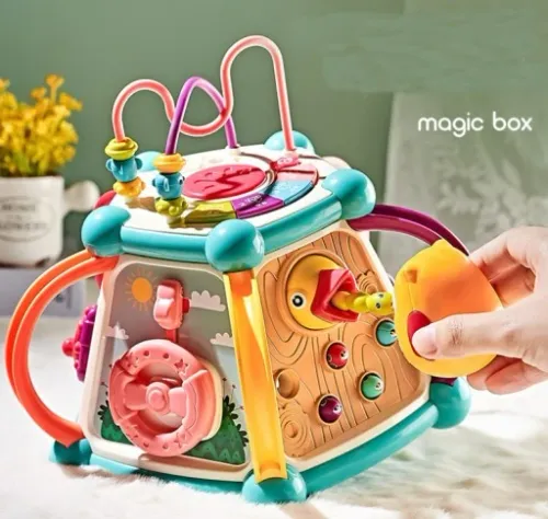 INTERAKTYWNA KOSTKA EDUKACYJNA DŹWIĘK ŚWIATŁO 7w1 na Arena.pl