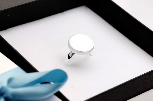 srebrny pierścionek okrągły | srebro szczotkowane 925 na Arena.pl