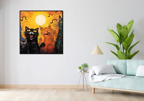 Plakat 100x100cm Kocie Koncertowanie na Arena.pl