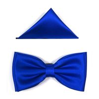 Niebieska szeroka mucha/muszka męska PREMIUM