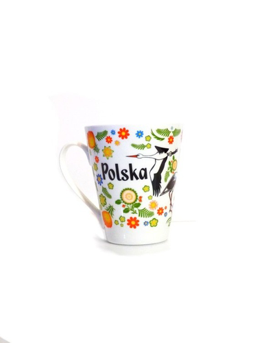 Kubek skośny folk - Bocian na Arena.pl