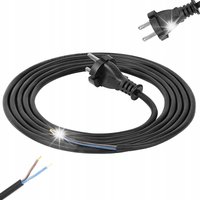 Kabel Przewód Zasilający Przyłączeniowy z Wtyczką GUMA 2x1mm² 3 METRY