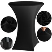 POKROWIEC NA STÓŁ OBRUS ELASTYCZNY BANKIETOWY SPANDEX CZARNY