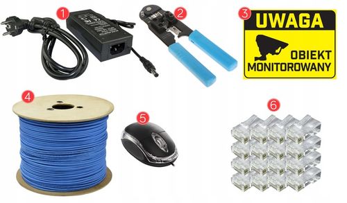 CYFROWY MONITORING ZESTAW 4 KAMERY 5MEGA 5MPX ZASILANIE POE PROTEC IP na Arena.pl