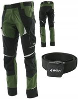 ELASTYCZNE spodnie ROBOCZE stretch SPANDEX bhp KHAKI + pasek COTTONFLEX 50