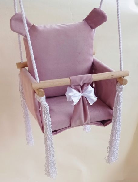 HUŚTAWKA DLA DZIECI miś kolor RÓŻOWY zdjęcie 2