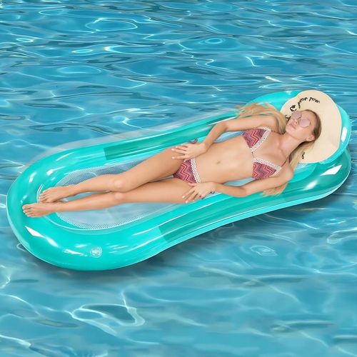 MATERAC DMUCHANY Z SIATKĄ DO PŁYWANIA LEŻAK PLAŻOWY HAMAK WODNY NA BASEN na Arena.pl