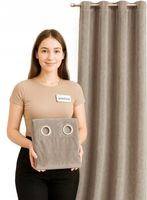 GOTOWA ZASŁONA WELUROWA NA KÓŁKACH 140x250 ZASŁONY VELVET KOLOR BEŻOWY