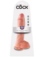10' cock with balls flesh dildo z jądrami cieliste 25 cm king cock