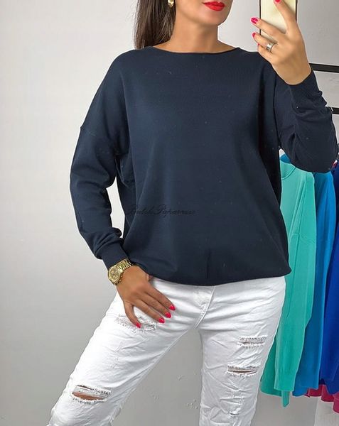 SWETER CLASSIC BASIC Granat zdjęcie 1