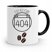 Kubek Czarny Informatyka Programisty 404 Not Found Z Nadrukiem Ze Zdjęciem