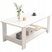 Stolik biały kawowy z półką salon loft duży 100 cm