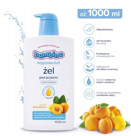 Bambino żel pod prysznic mirabelka 1L zdjęcie 2