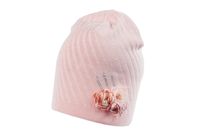 Jamiks LAJKA czapka kwiat dla dziewczynki brudny róż 52-54