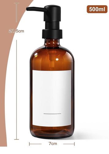 4 szklane dozownik łazienkowy z pompką i 6 etykiet na Arena.pl