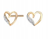 Złote Kolczyki Serca z Diamentami KZ21192 Verona Jewellery