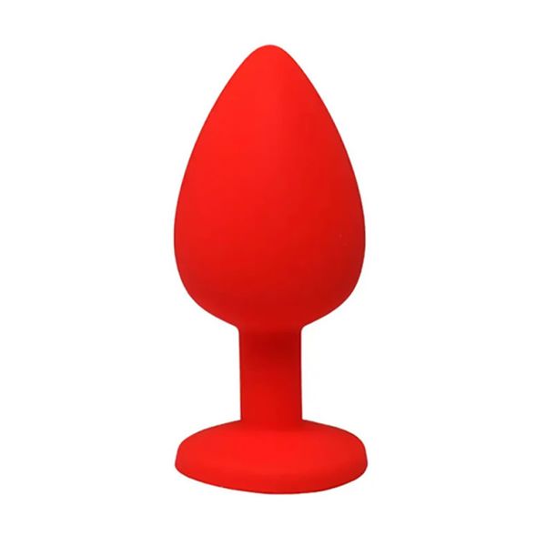 Red Large Butt Plug With White Crystal zdjęcie 2