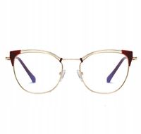 OKULARY ZERÓWKI Z FILTREM BLUE LIGHT DO KOMPUTERA OCHRONNE DAMSKIE KOCIE +