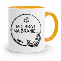 Kubek Żółty Prezent Dla Brata Mój Brat Ma Branie Z Nadrukiem Ze Zdjęciem