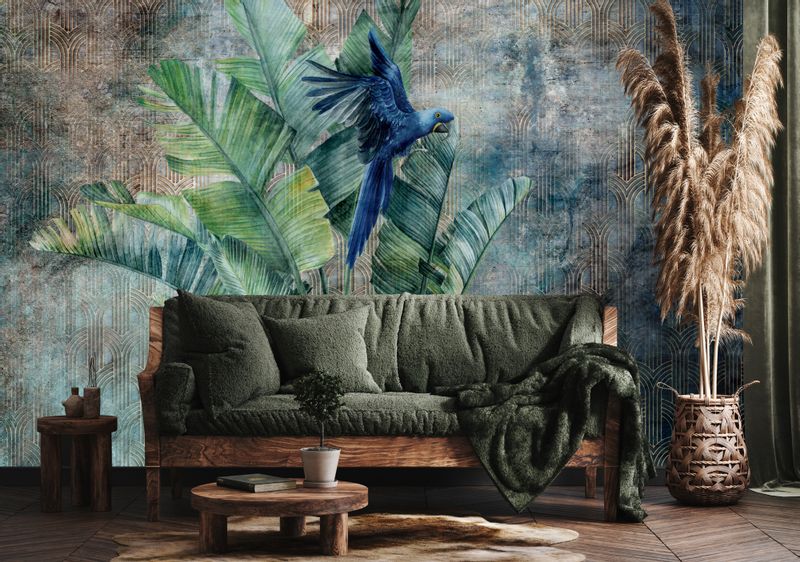 Fototapeta Do Salonu Liście Natura Papuga ABSTRAKCJA 180cm x 120cm zdjęcie 8