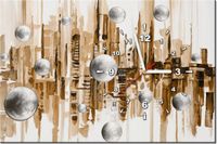 60CM 40CM ZEGAR OBRAZ MIASTO ZE SNU BRĄZACH DRUK PŁÓTNO RAMA