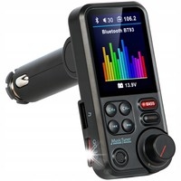 TRANSMITER BLUETOOTH 5.0 FM ZESTAW GŁOŚNOMÓWIĄCY QC3.0 SD BASS DUŻY LCD 24V