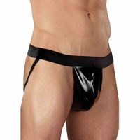 Majtki Męskie Błyszczące Jock Strap L/Xl Czarne