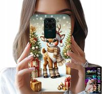 ETUI DO XIAOMI NOTE 9 - RENIFER, WZORY BOŻONARODZENIOWE + SZKŁO