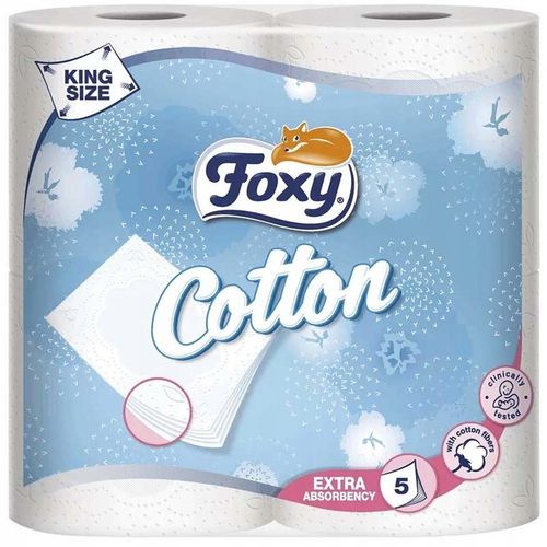 Papier toaletowy Foxy Cotton gruby 5 warstw ZESTAW 16 rolek na Arena.pl
