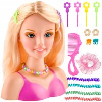 Głowa do Stylizacji Czesania Włosów Fryzur Lalka + Akcesoria Blond Włosy