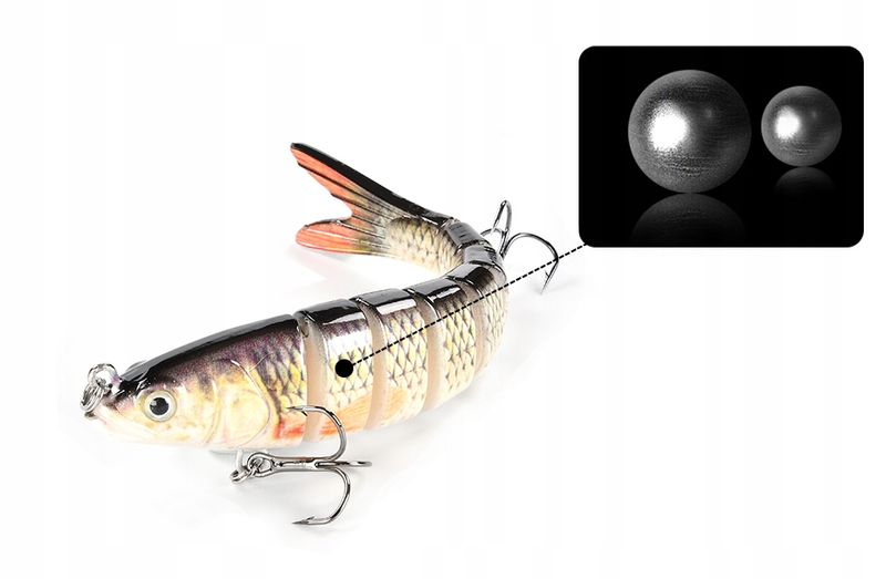 Wobler SZCZUPAK SANDACZ Łamany F144 ZŁOTO-SREBRNY zdjęcie 3