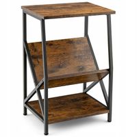 Stolik kawowy Costway prostokątny 40x30x61cm dąb rustykalny industrial