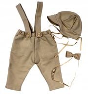 KOMPLET Bawełna spodnie czapka muszka rozmiar 74