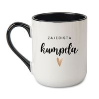 KUBEK "ZAJEBISTA KUMPELA" Wzór - Elegant Coffee Czarny 330 ml